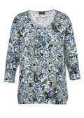 3/4-Arm Viskose-Jersey Print Shirt mit Gummizugbund /