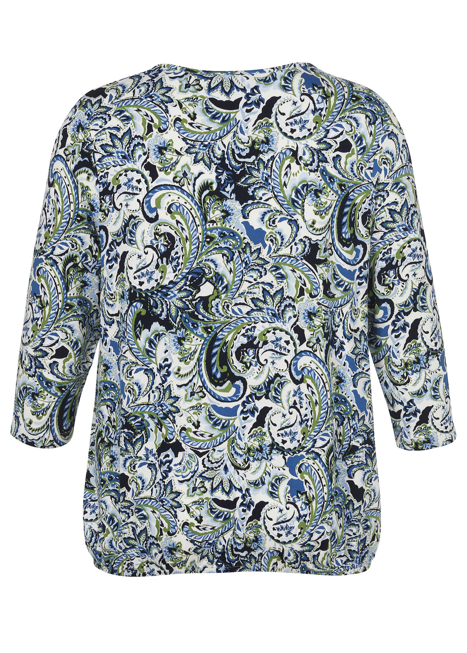 3/4-Arm Viskose-Jersey Print Shirt mit Gummizugbund /