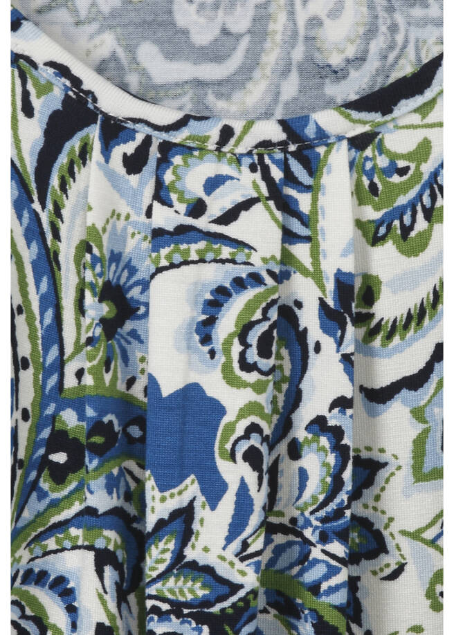 3/4-Arm Viskose-Jersey Print Shirt mit Gummizugbund /
