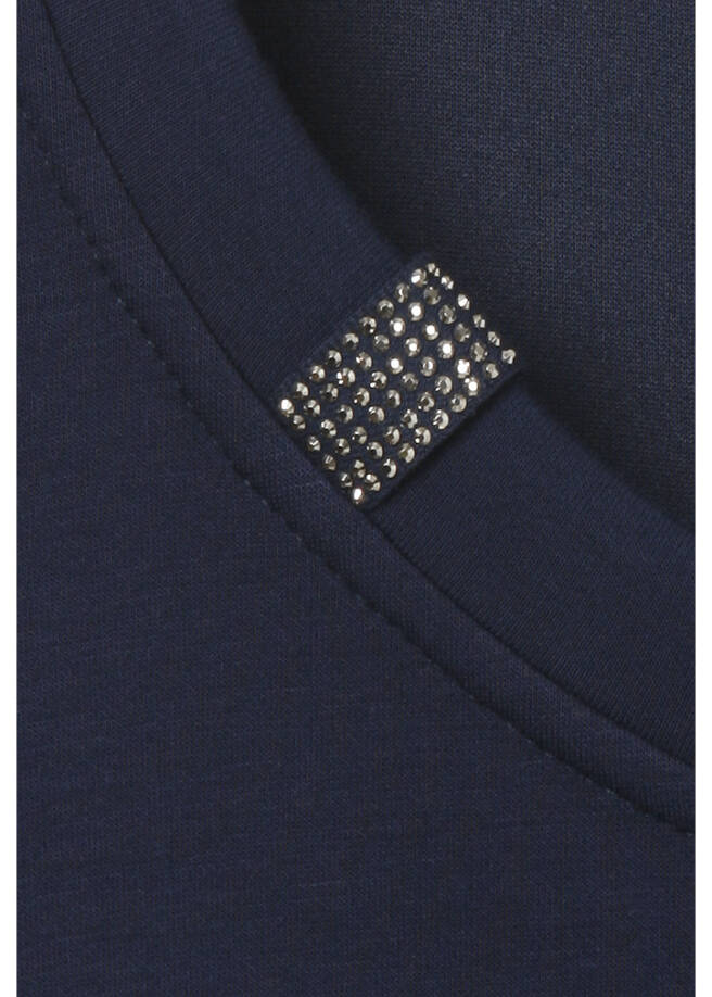 3/4-Arm Sweatshirt mit Schmuck-Details /