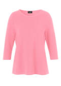 Einfarbiges 3/4-Arm Kombi-Sweatshirt mit feiner Ripp-Struktur /