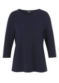 Einfarbiges 3/4-Arm Kombi-Sweatshirt mit feiner Ripp-Struktur /