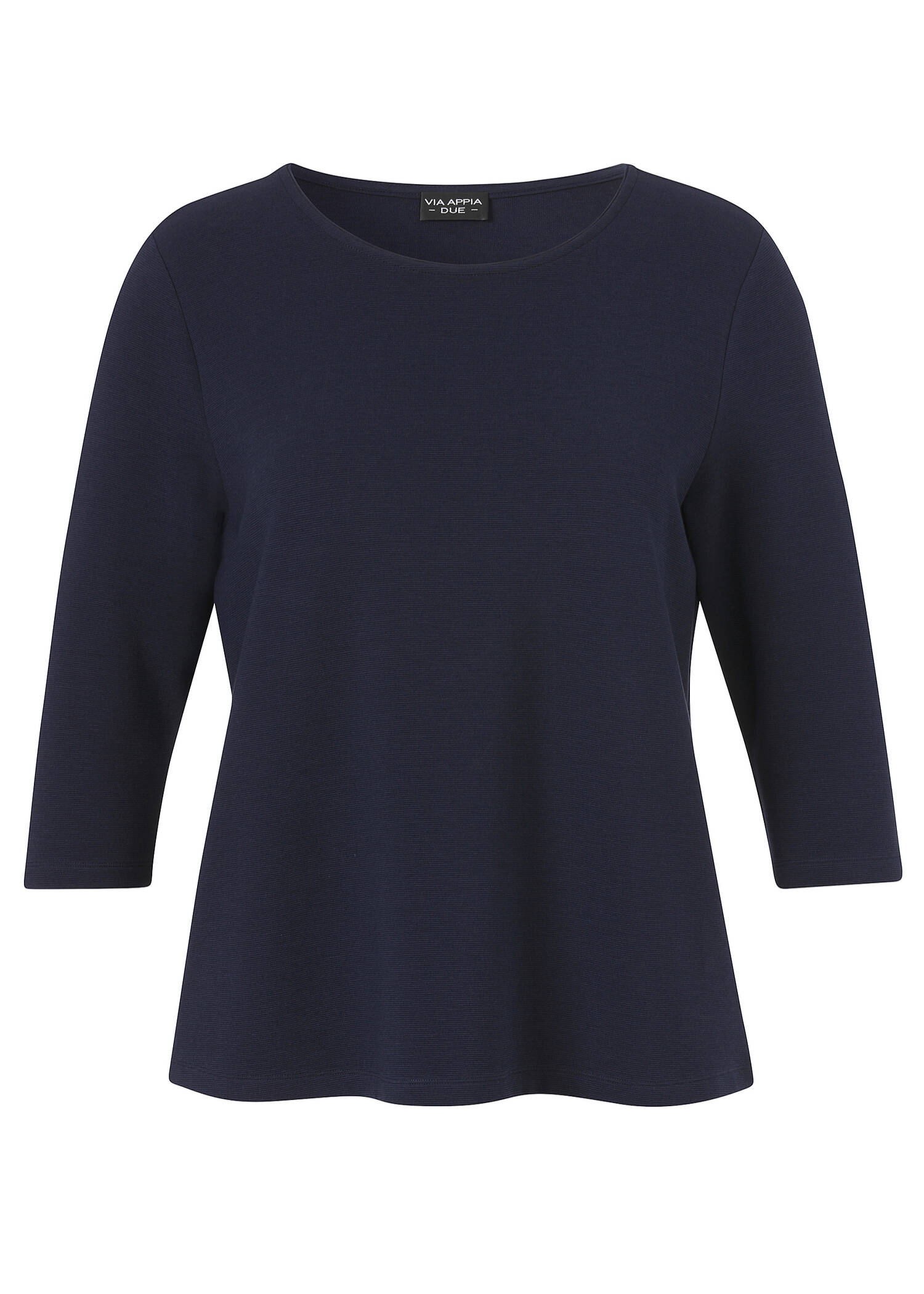 Einfarbiges 3/4-Arm Kombi-Sweatshirt mit feiner Ripp-Struktur /