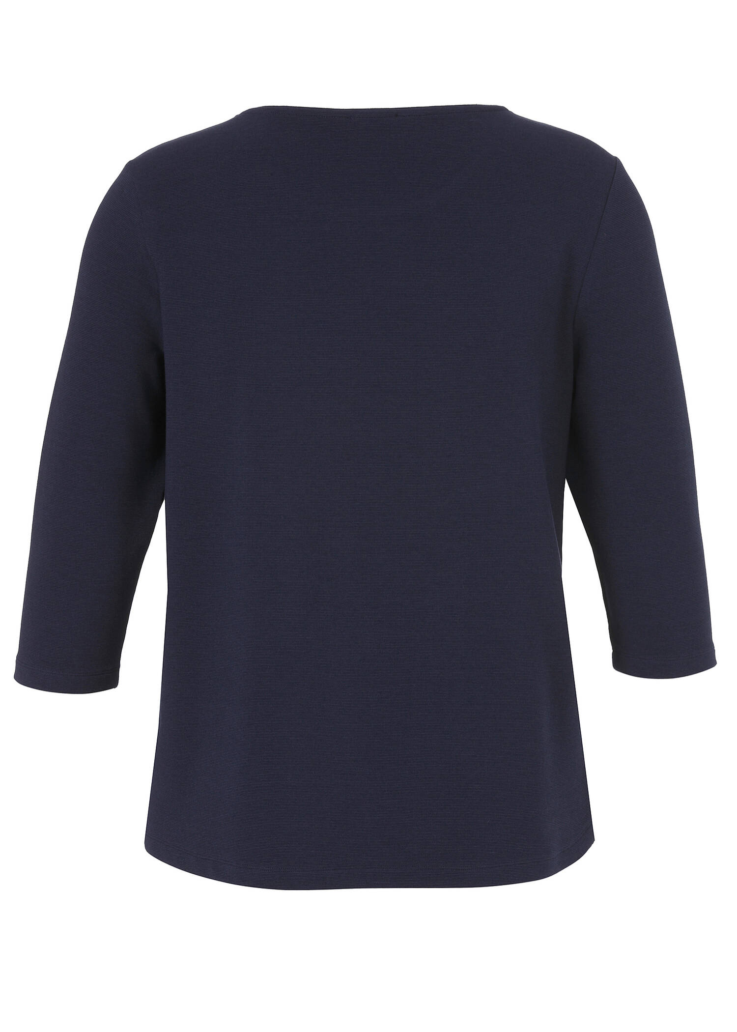 Einfarbiges 3/4-Arm Kombi-Sweatshirt mit feiner Ripp-Struktur /