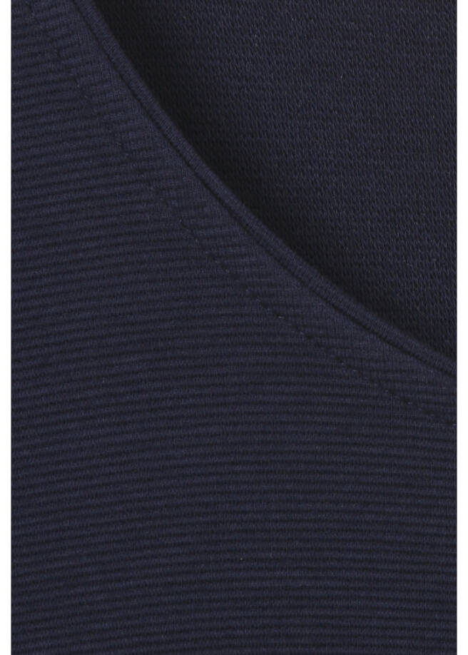 Einfarbiges 3/4-Arm Kombi-Sweatshirt mit feiner Ripp-Struktur /