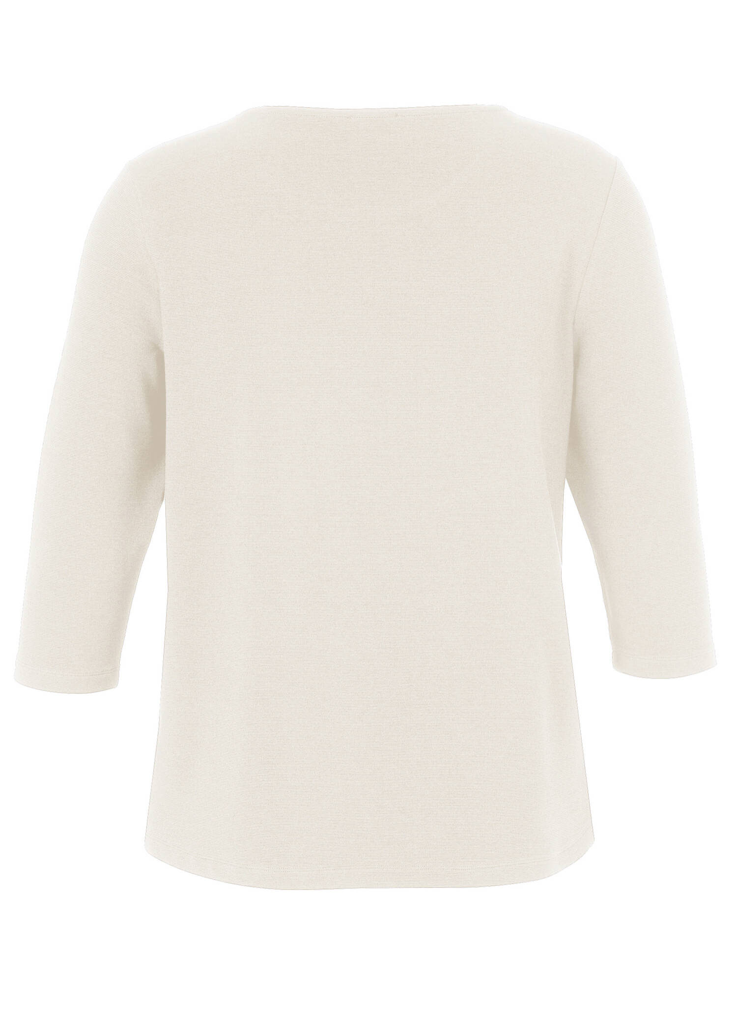 Einfarbiges 3/4-Arm Kombi-Sweatshirt mit feiner Ripp-Struktur /