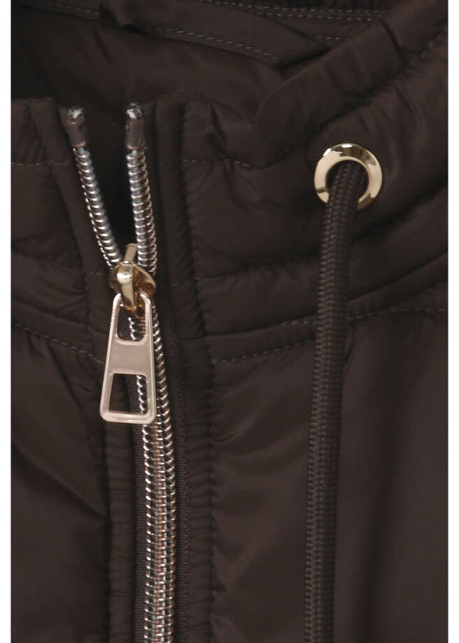 Wattierte Steppweste mit Zipper /