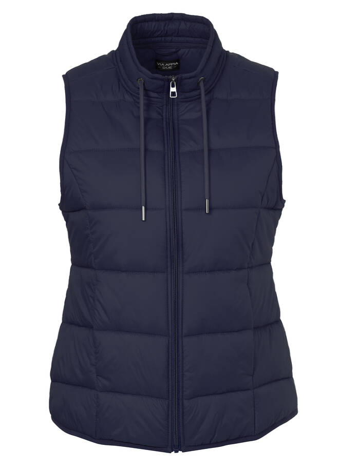 Wattierte Steppweste mit Zipper indigo Frontansicht
