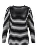 Geringeltes Langarmshirt mit Karree-Ausschnitt /