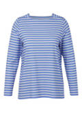 Geringeltes Langarmshirt mit Karree-Ausschnitt /