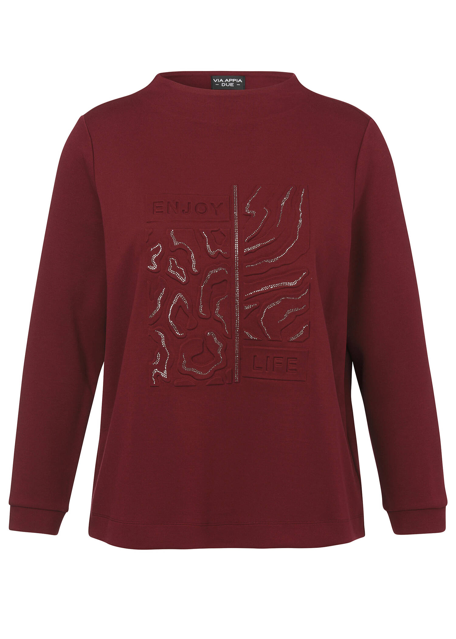 Einfarbiges Sweatshirt mit Motto /