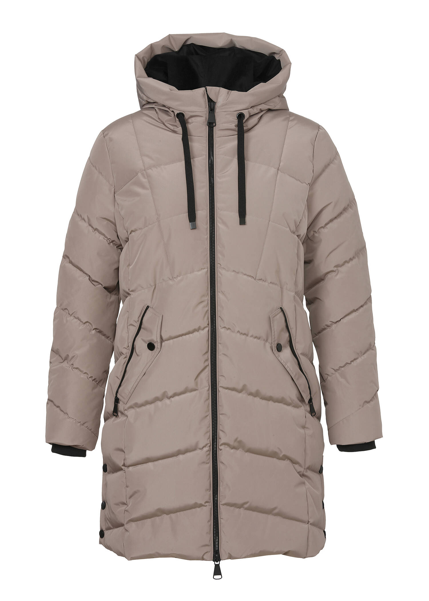 Gesteppter Wintermantel mit Kapuze /