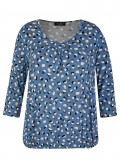 3/4-Arm Print-Shirt mit Gummizug-Saum /