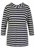 3/4-Arm Long-Shirt mit raffiniertem Kragen & Rücken-Zipper /