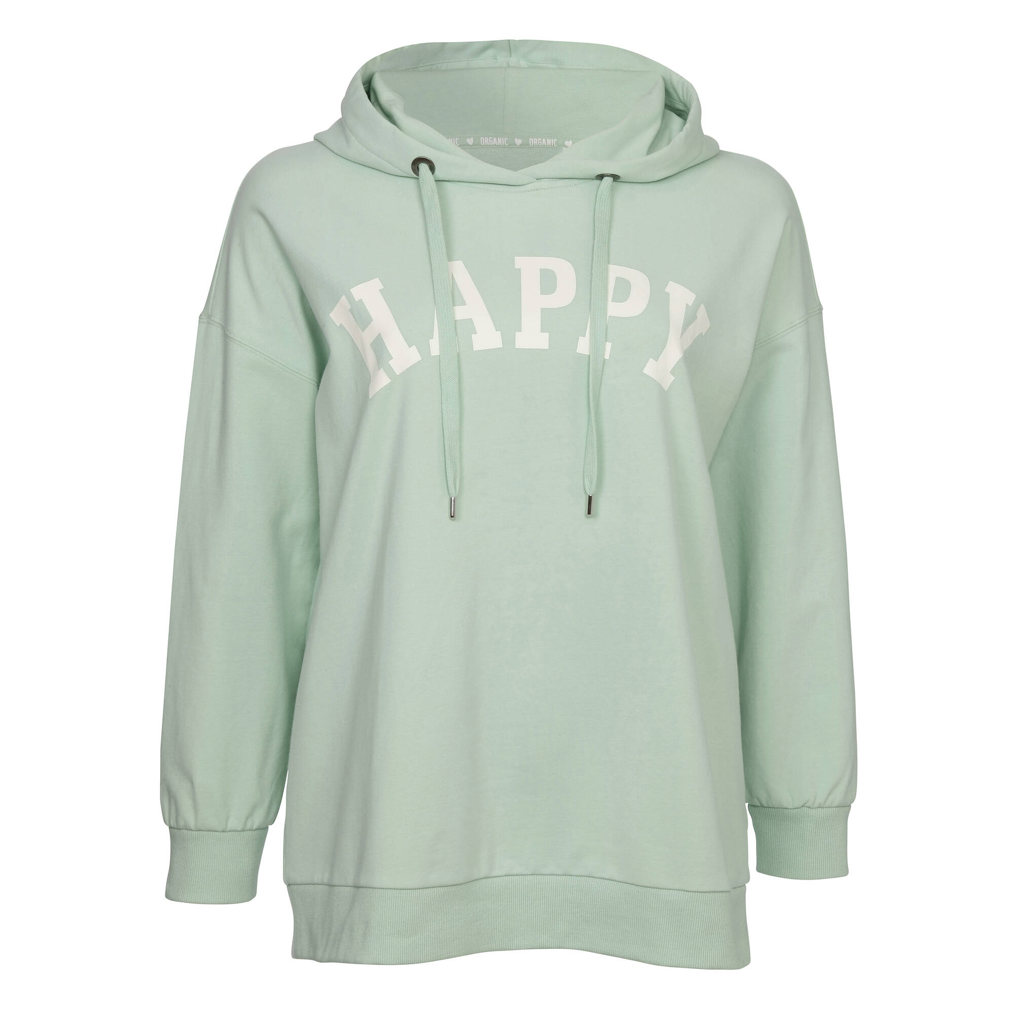 Verspieltes Kapuzensweatshirt `HAPPY` in Uni-Design