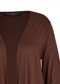 Klassische Longstrickjacke mit unifarbenem Stoff /