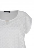 Locker-leichtes Blusentop mit unifarbenem Strick-Muster /