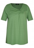 Zeitloses T-Shirt mit unifarbenem Stoff /