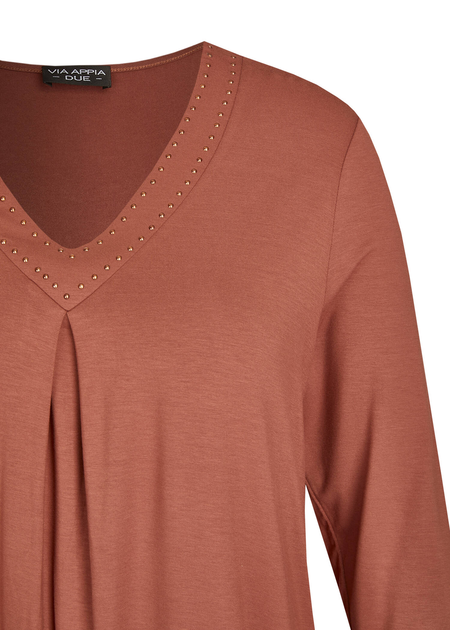 Edles 3/4-Arm-Shirt mit unifarbenem Stoff /
