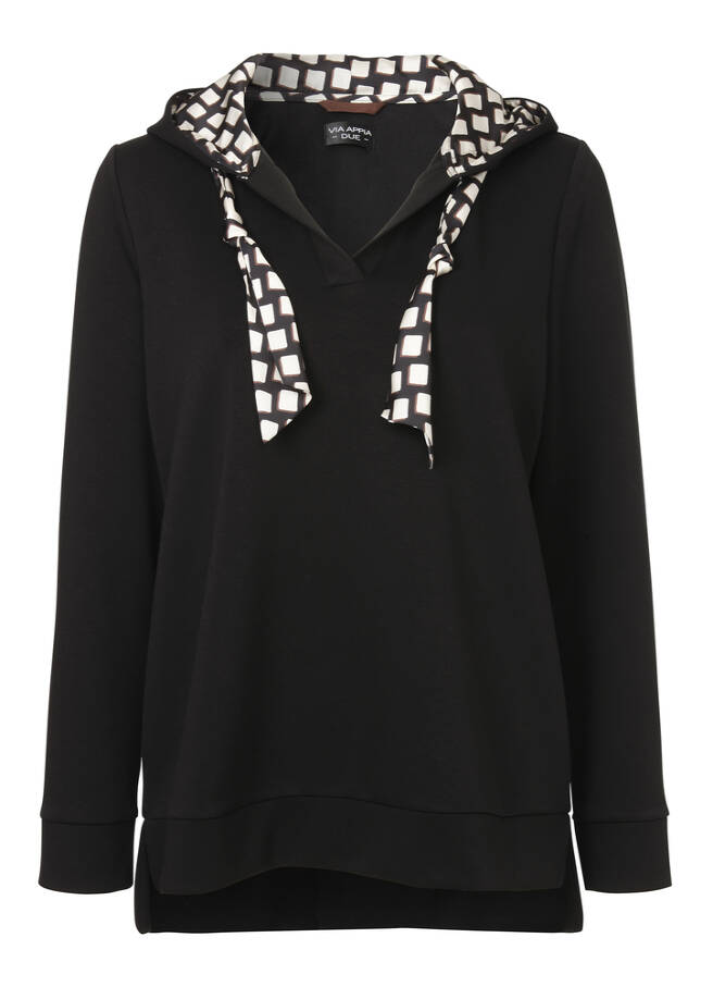 Modisches Kapuzensweatshirt in unifarbenem Design / 