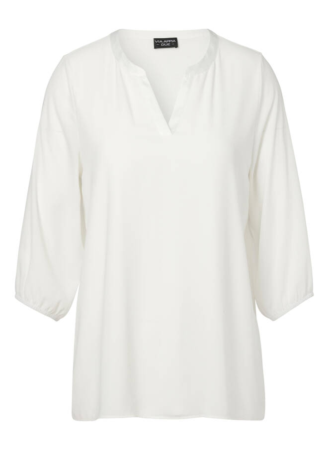 Dezente Schlupfbluse in unifarbenem Design / 