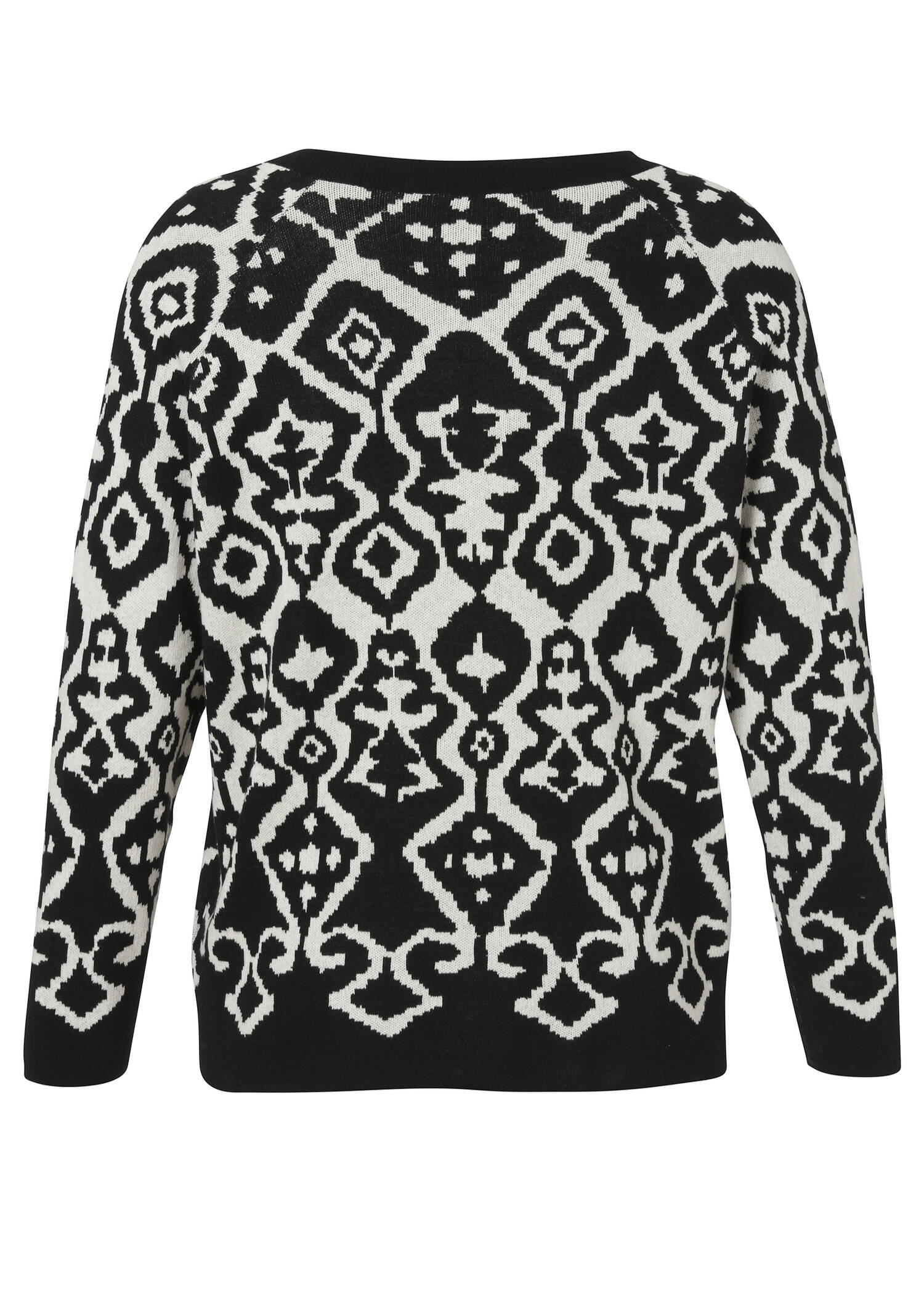 Extrovertierter Strickpullover mit zweifarbigem Muster /