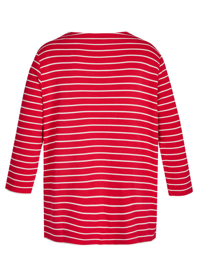 Sportives Sweatshirt mit geringeltem Muster / 