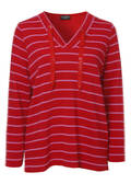 Sportives Sweatshirt mit gestreiftem Allover-Muster / 