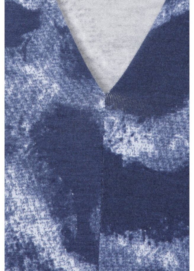 Extrovertiertes Langarmshirt mit abstraktem Allover-Muster / 