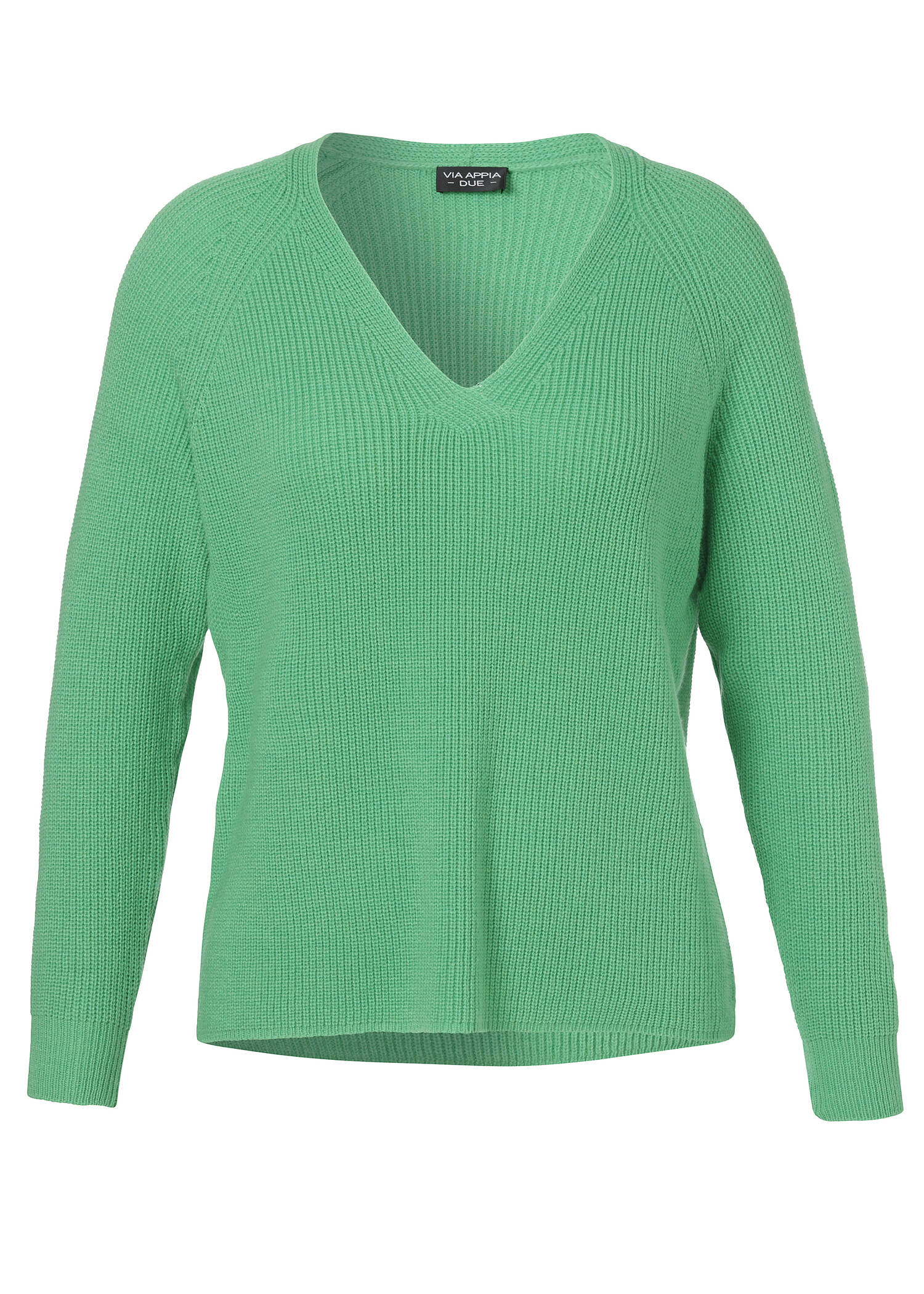 Schlichter V-Ausschnitt-Pullover in unifarbenem Stoff /