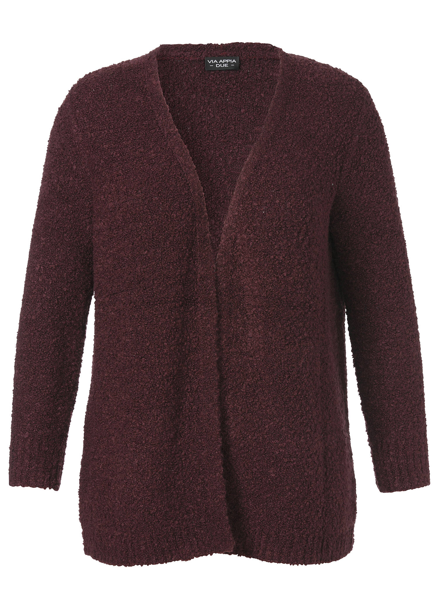 Dezente Strickjacke in unifarbenem Stoff / 