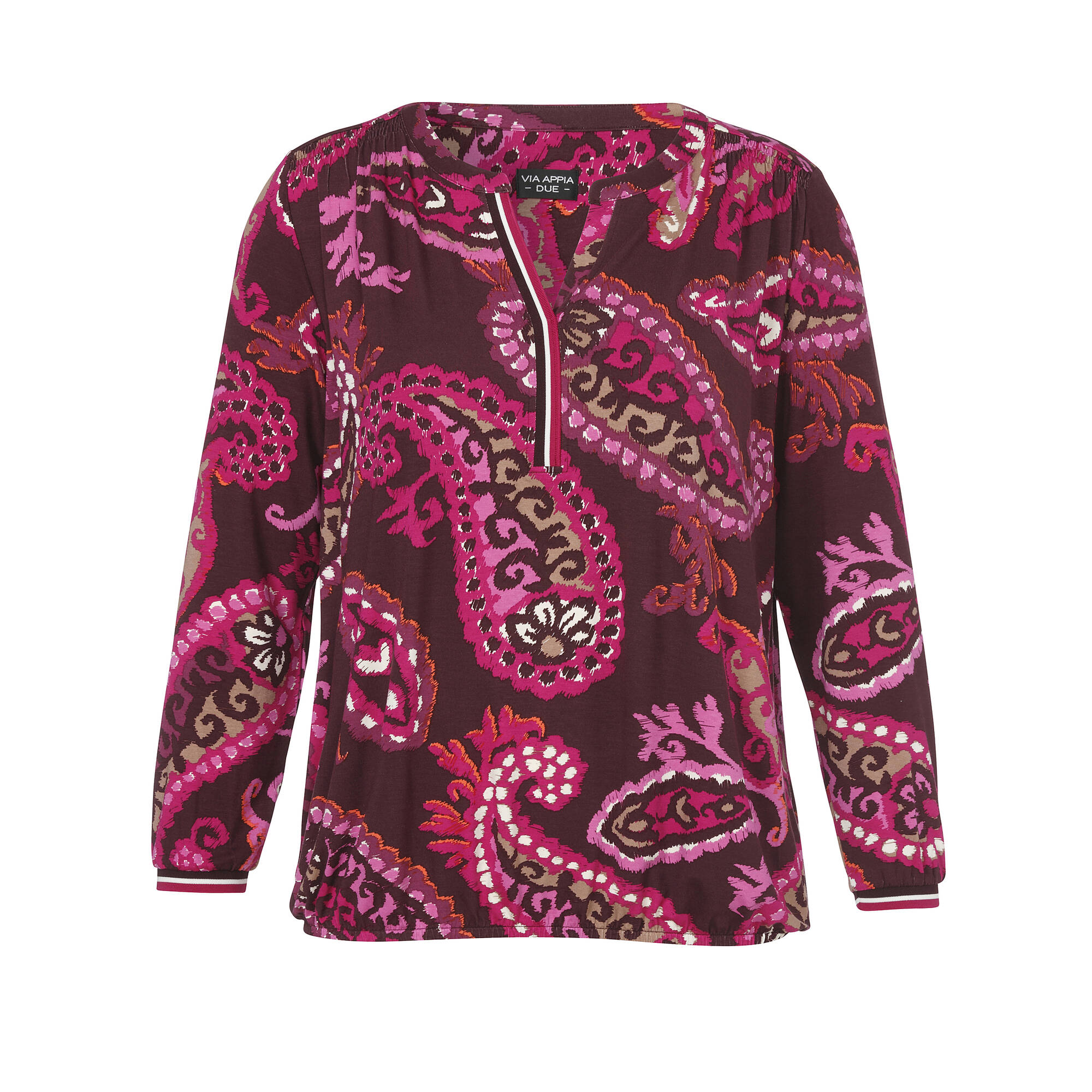 Extrovertiertes Langarmshirt mit abstraktem Paisley-Muster