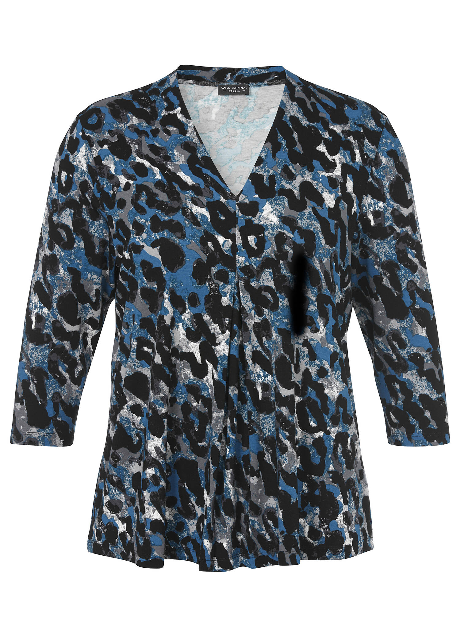 Extrovertiertes 3/4-Arm-Shirt mit abstraktem Animalprint / 