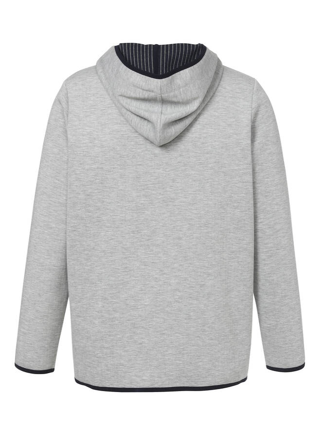 Sportive Kapuzensweatjacke in meliertem Design / 