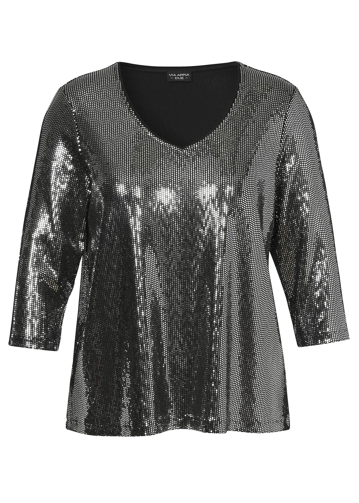 Glamouröses T-Shirt in gepunktetem Muster /