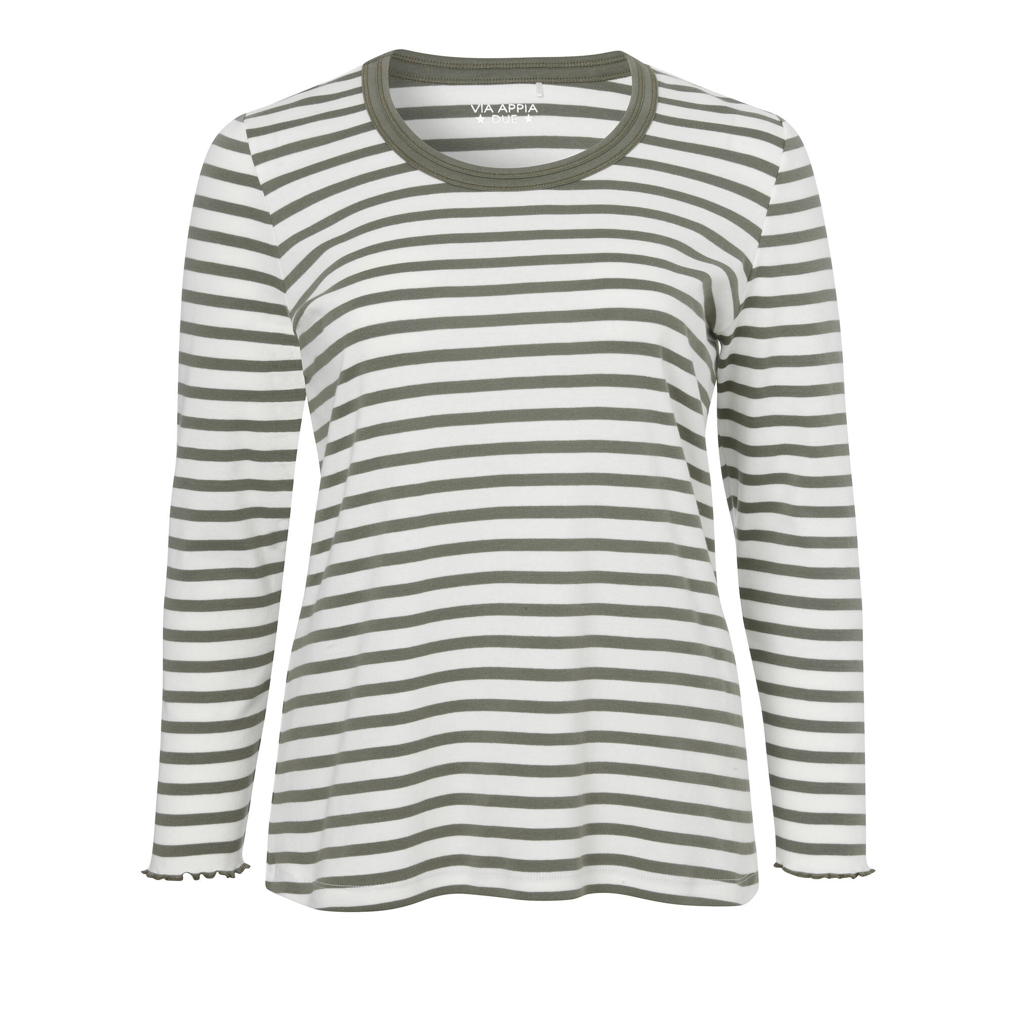 Zeitloses Langarmshirt mit gestreiftem Allover-Muster