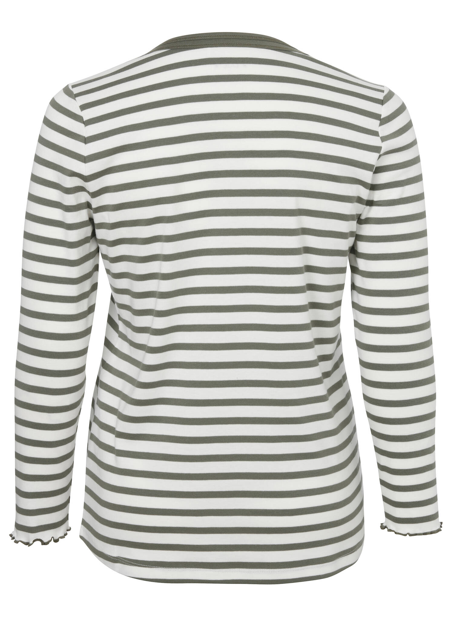 Zeitloses Langarmshirt mit gestreiftem Allover-Muster /