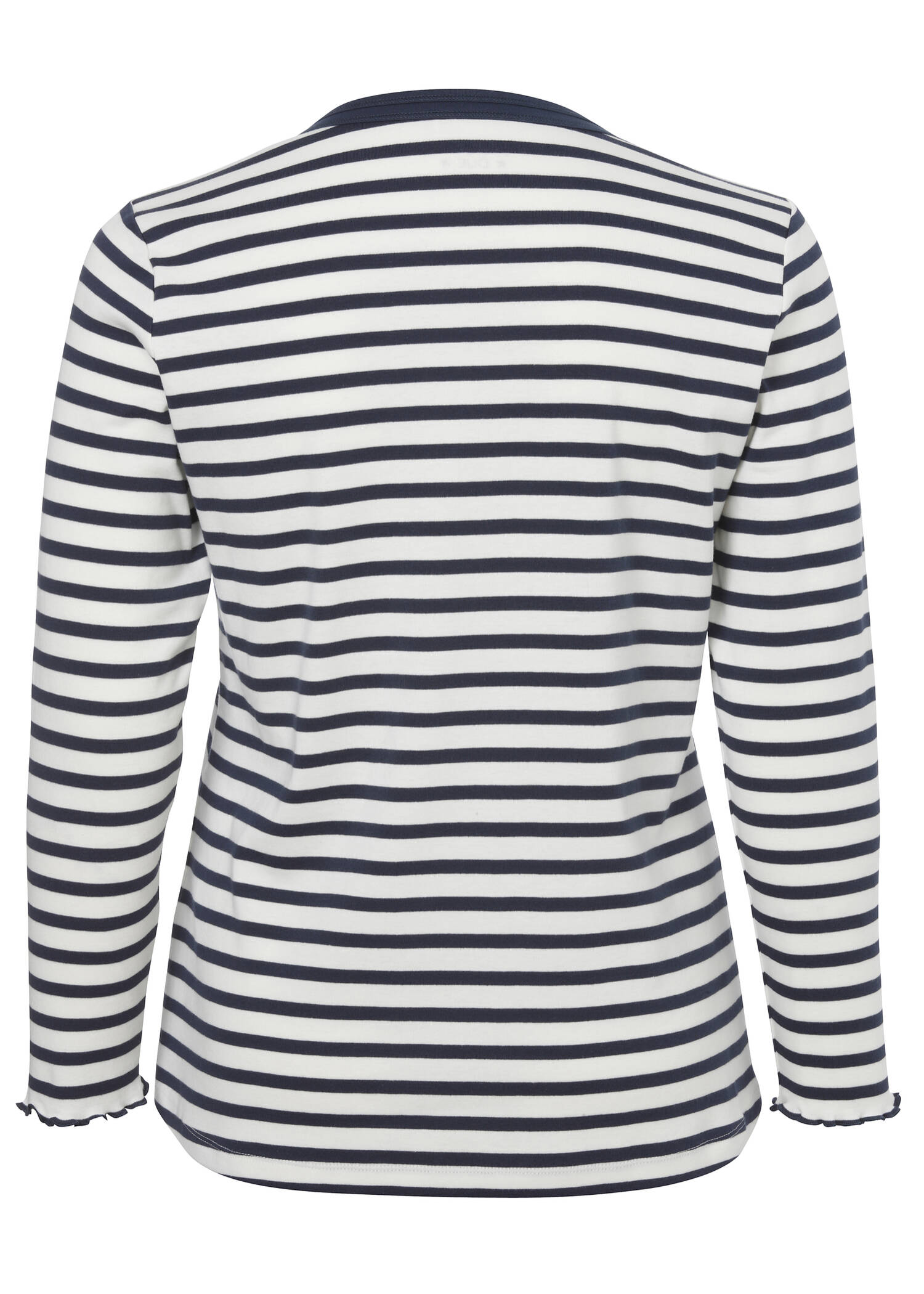 Zeitloses Langarmshirt mit gestreiftem Allover-Muster /