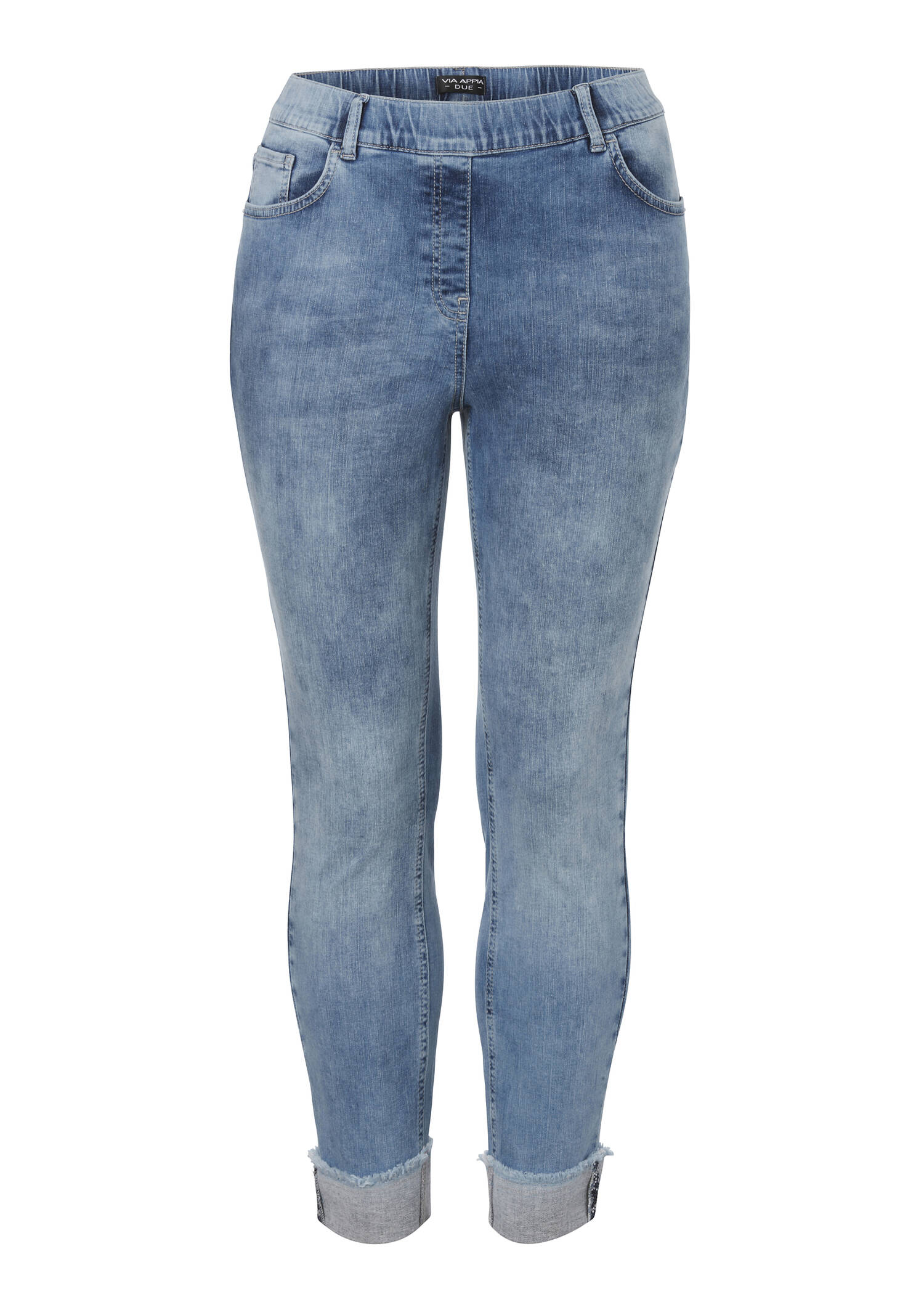 Modische Schlupfjeans in unifarbenem Design /