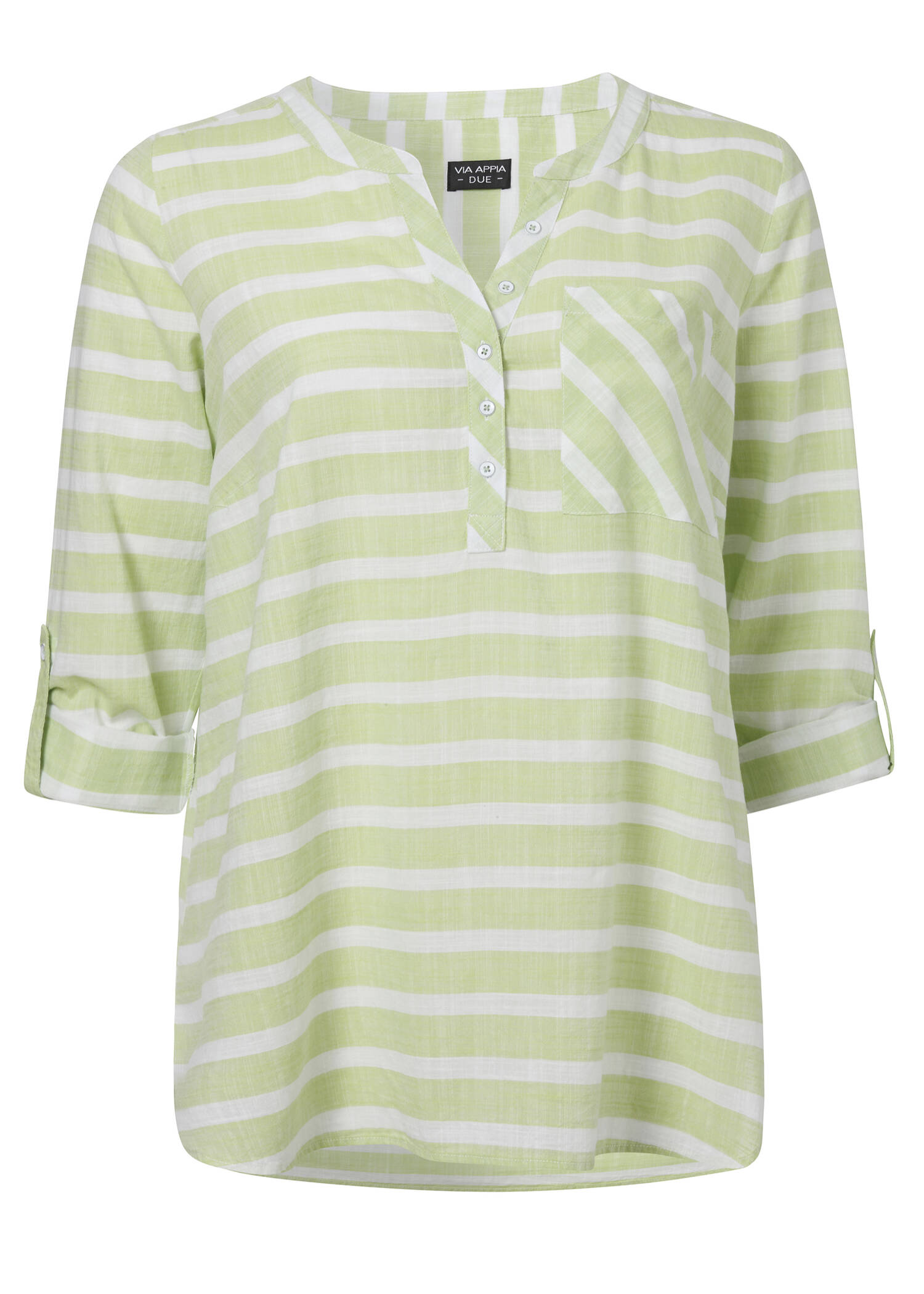 Dezente Schlupfbluse mit gestreiftem Allover-Muster /