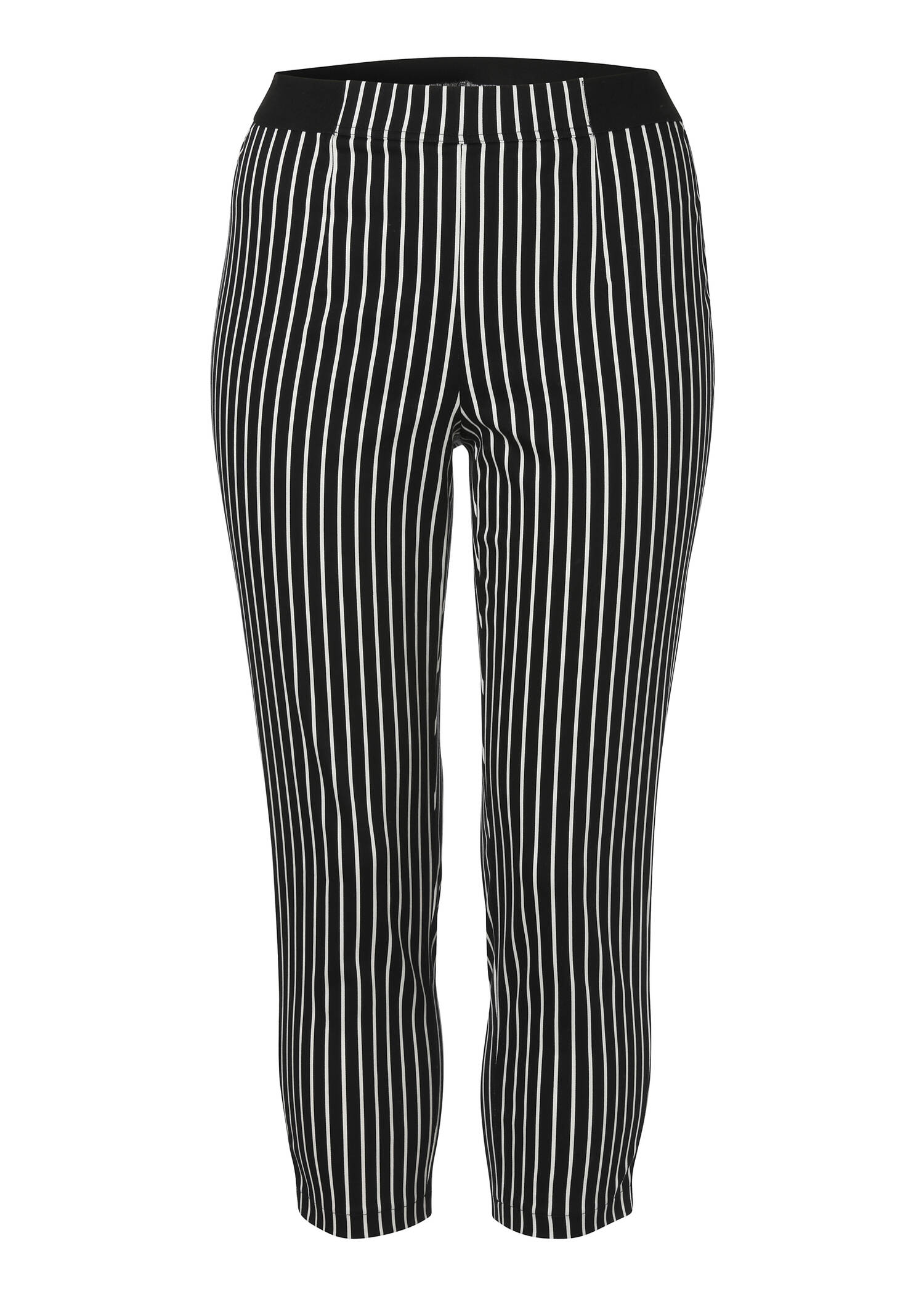 Modische Stoffhose mit gestreiftem Allover-Muster /