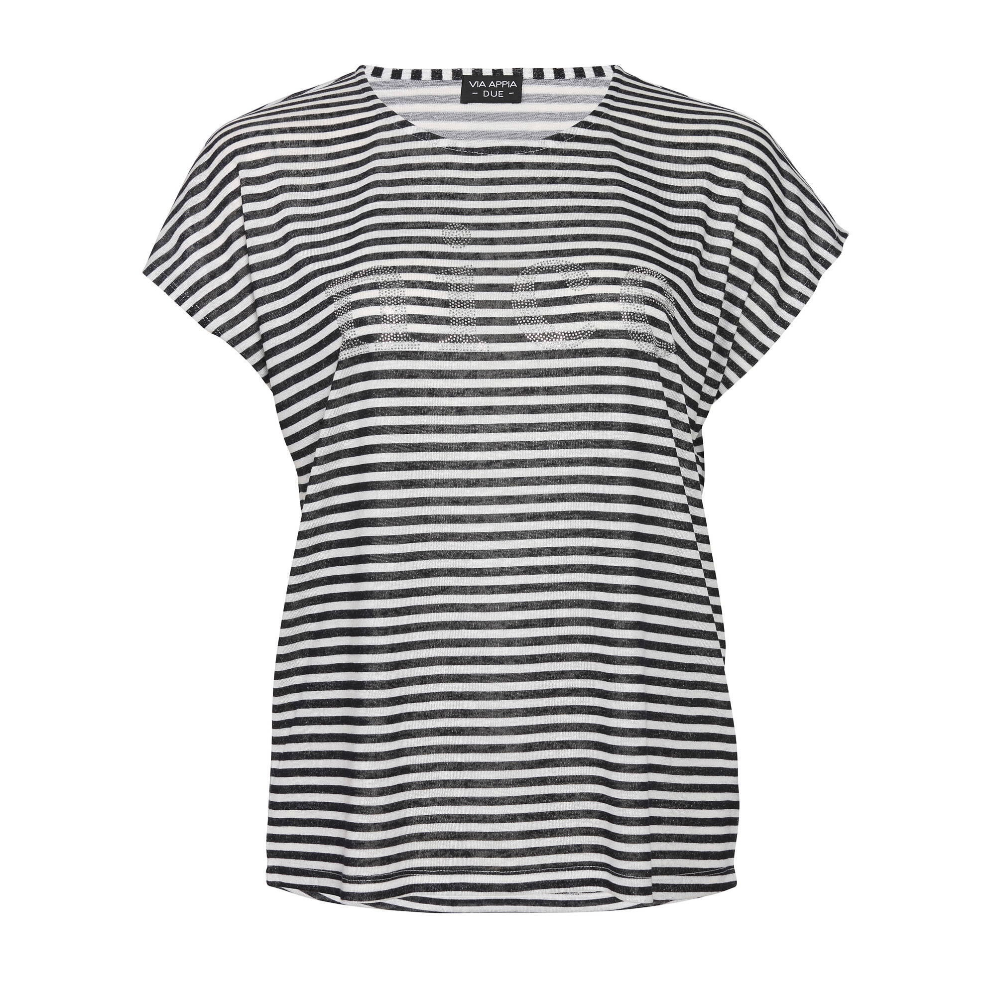 Feminines T-Shirt in gestreiftem Allover-Muster