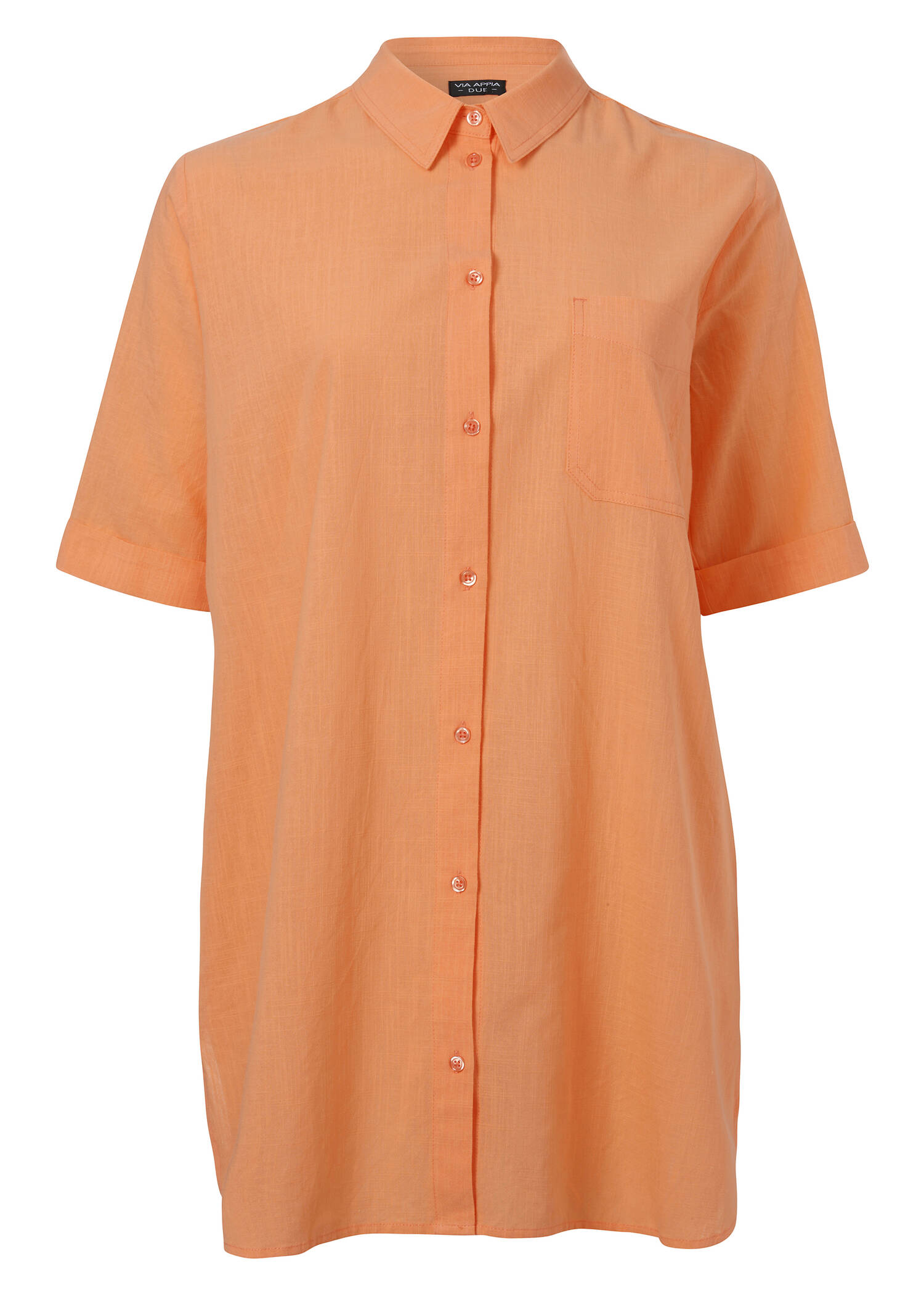 Dezente Longbluse in unifarbenem Design /