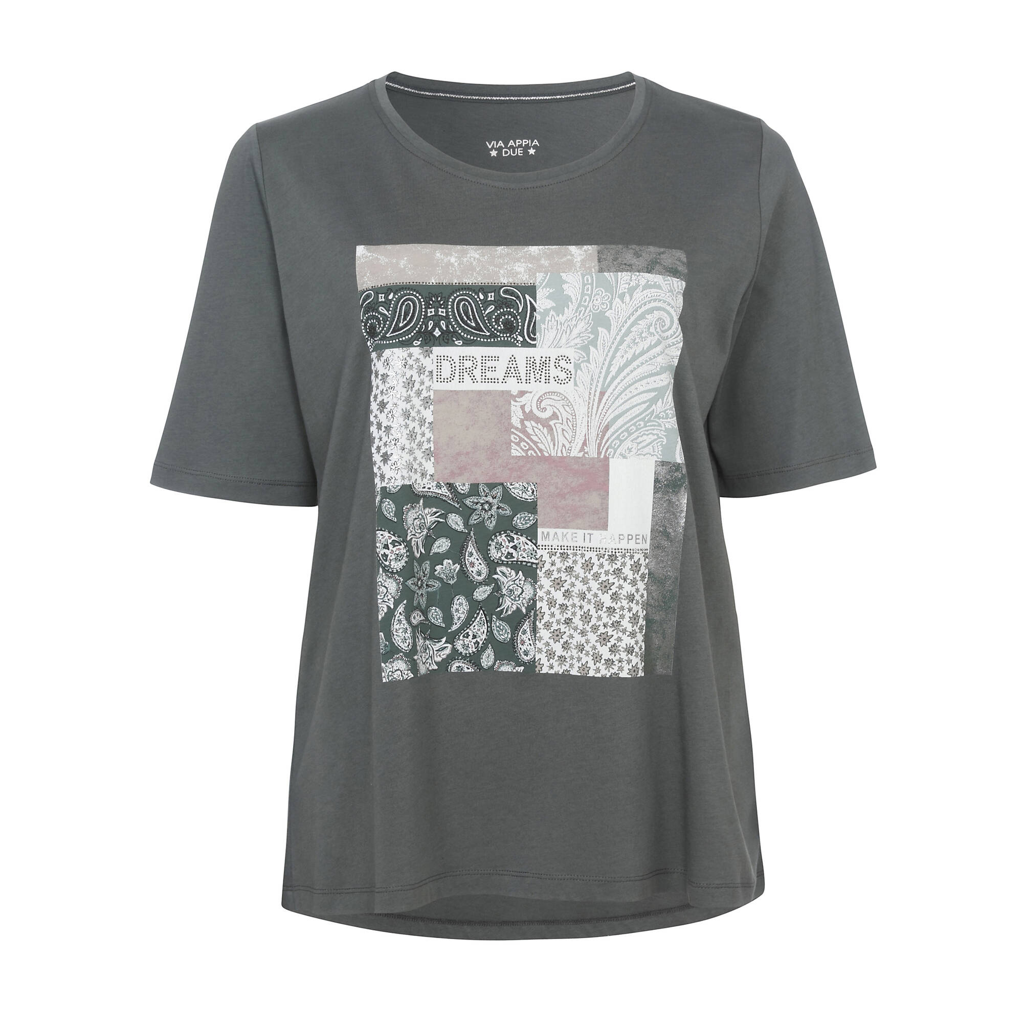 Feminines T-Shirt mit Strass-Steinen