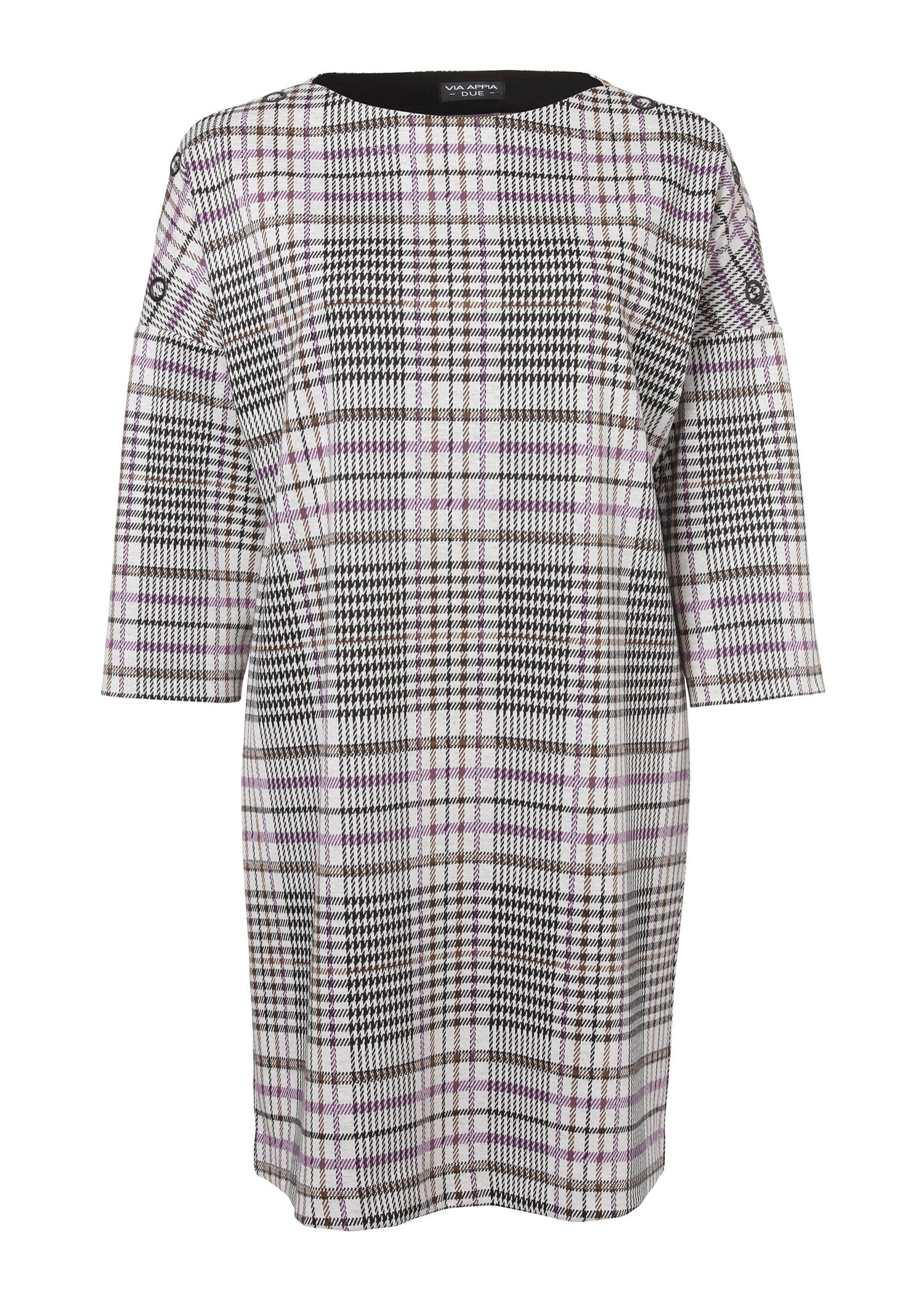 Feminines Kleid mit kariertem Allover-Muster /
