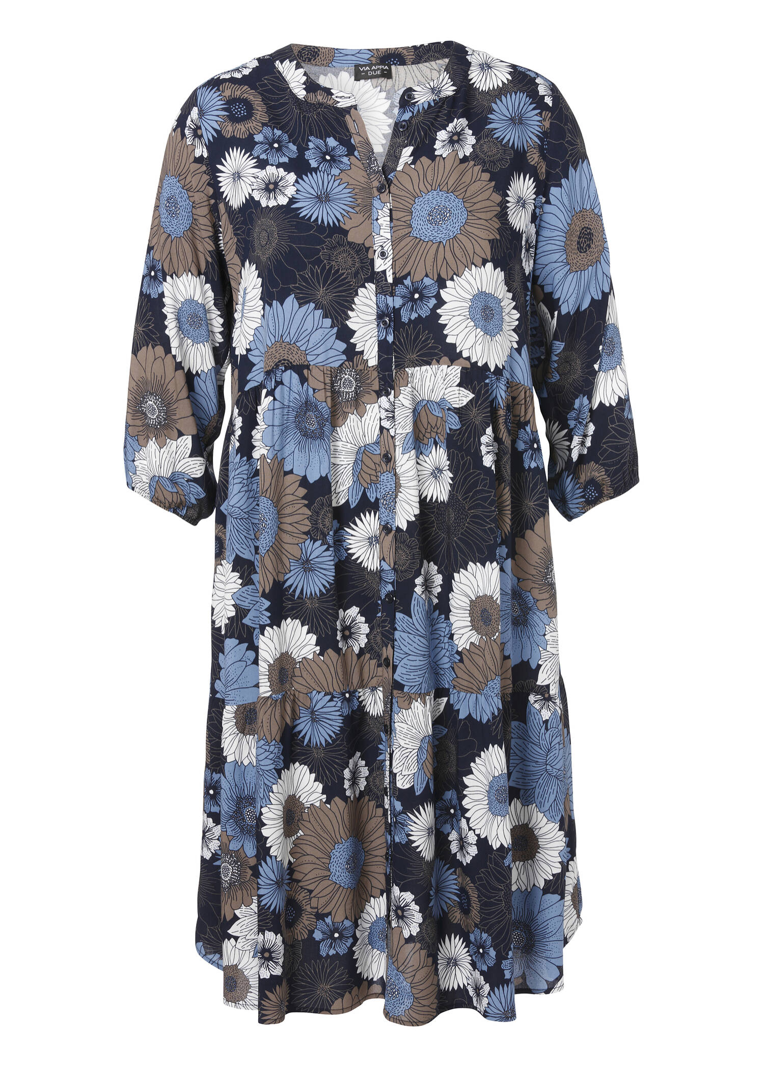 Romantisches Blusenkleid mit geblümtem Allover-Muster /