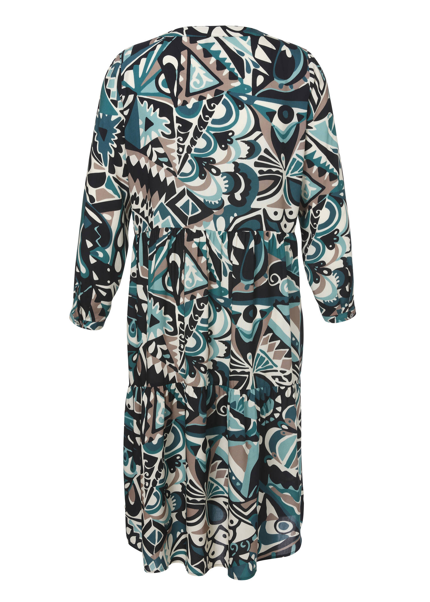 Modisches Blusenkleid mit grafischem Allover-Muster /