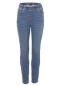 Feminine Slim-fit-Jeans in unifarbenem Design / 
