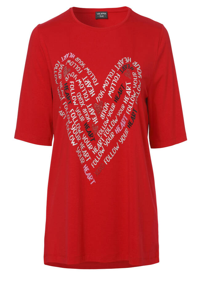 Romantisches T-Shirt mit grafischem Motiv / 
