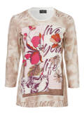 Romantisches 3/4-Arm-Shirt mit floralem Muster / 